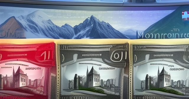 背景是貨幣的瑞士國旗