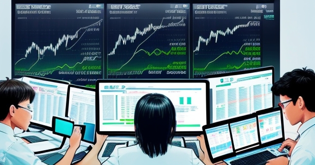 顯示股票價格的電腦螢幕