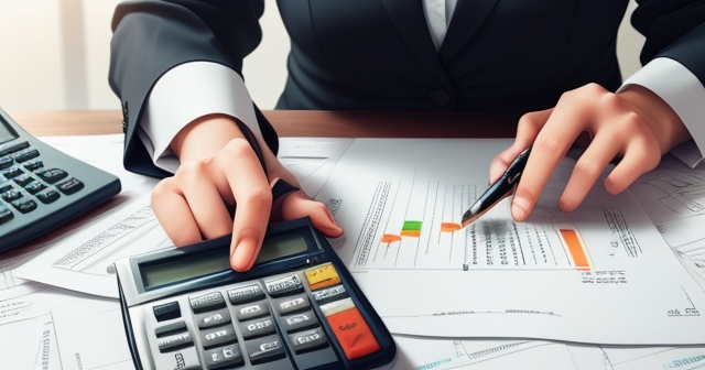 計算機和金錢的圖示