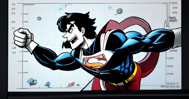 卡通ETF超級英雄舉起股票