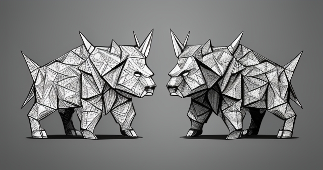 美元與牛在戰鬥的圖像