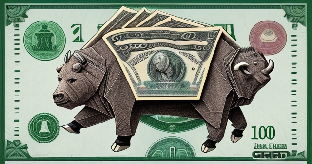 美元成長的卡通圖表