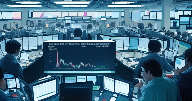 繁忙的交易大廳氛圍