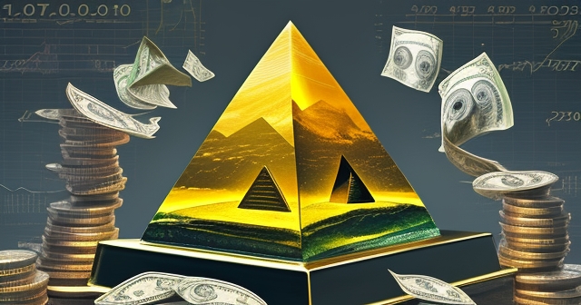 與金字塔形狀有關的資金管理象徵圖