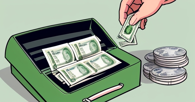 卡通風格投資者正在存款