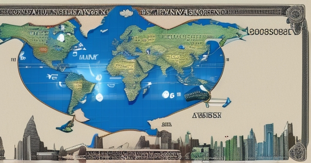 繪有貨幣符號的世界地圖