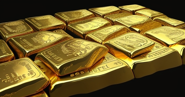 金條堆疊並呈現世界地圖