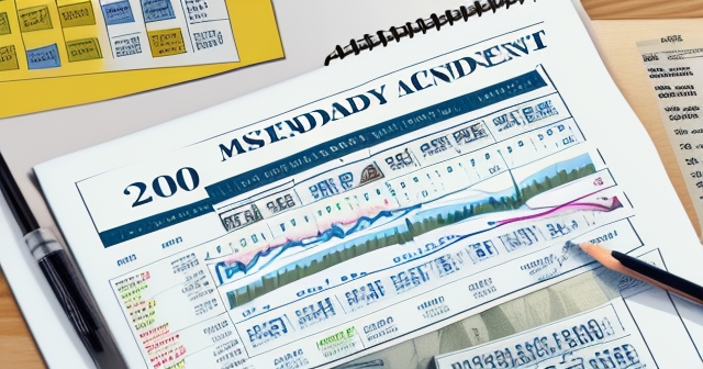 股票圖表與日曆的插圖