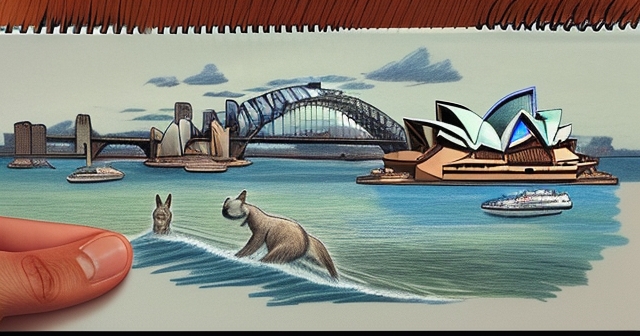 無尾熊抱著澳元硬幣素描