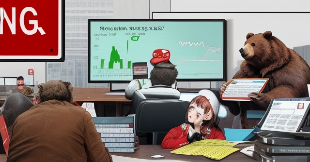 股票圖表上的一個紅色停止標誌的圖像