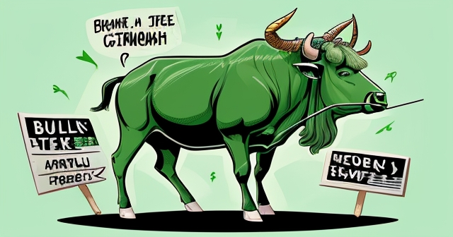 綠色箭頭向上指