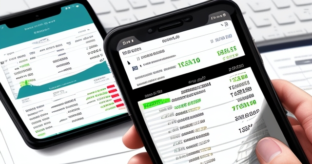 計算機顯示股票圖表