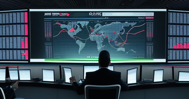 包含多個螢幕的交易台