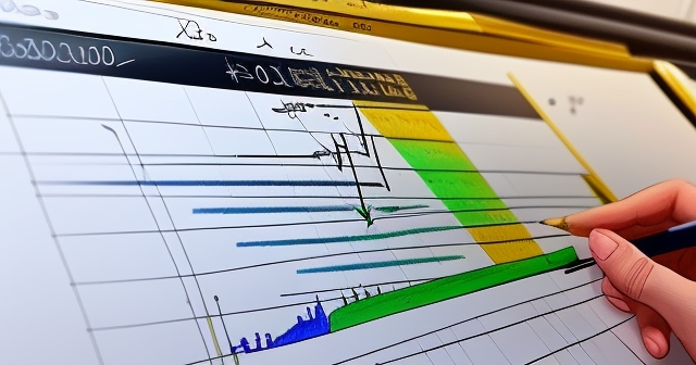 帶有箭頭的金融圖表