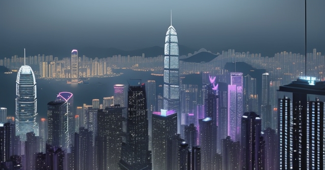 香港天際線插圖