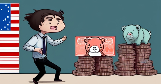 牛市和熊市與台灣國旗的圖像