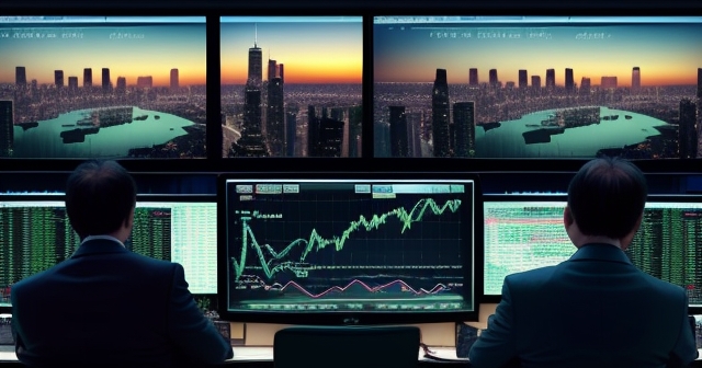 一位金融分析師在現代辦公室工作