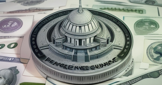 貨幣的特寫,著重於美元的插圖