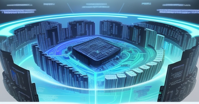 未來科技景觀，包含半導體晶片。