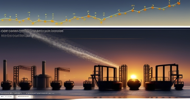 油價波動的插圖，搭配市場圖表