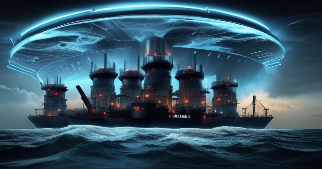 風暴中的石油平台