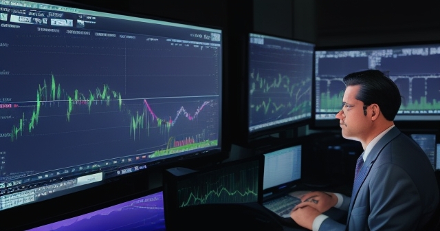 顯示股市走勢的股票市場報價帶圖表