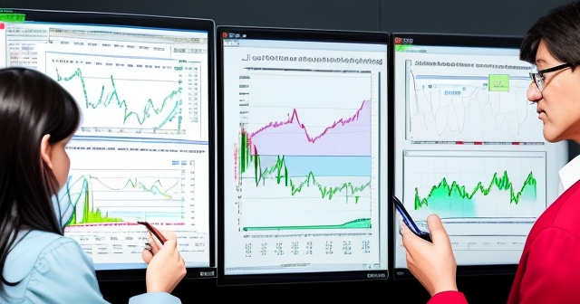 投資者正在分析股票趨勢