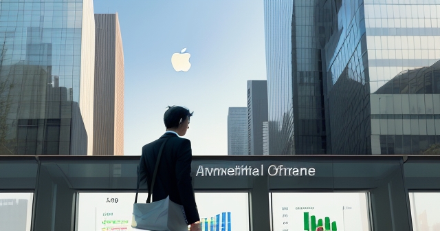 蘋果標誌與金融圖表的結合