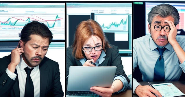 動畫顯示股票市場波動和警報