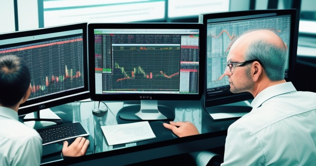 交易平台的多個螢幕展示