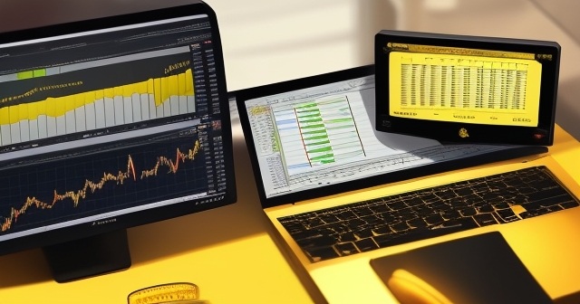 黃金外匯市場中的交易場景，夕陽西下，營造出黃金交易的氛圍。