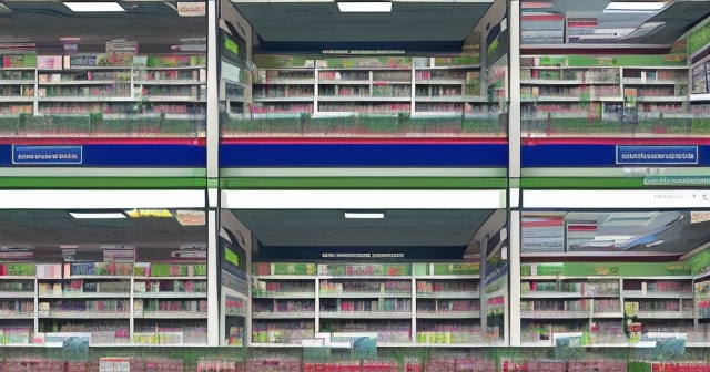 消費者在多個零售環境中購買非處方藥品的場景。