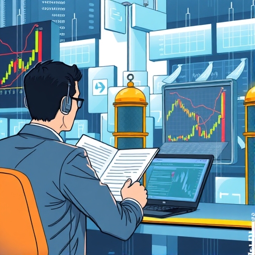 股票交易所的開市鐘聲的抽象視圖。