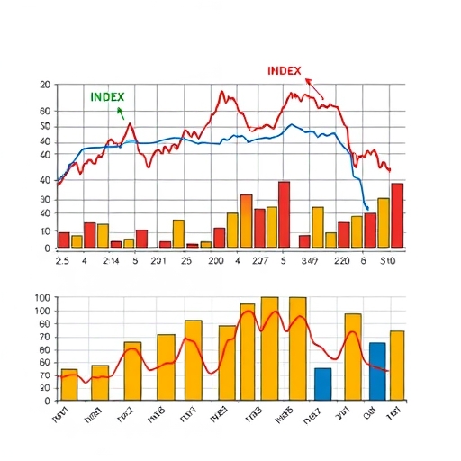 股票市場指數概念的插圖，包括圖表和圖形