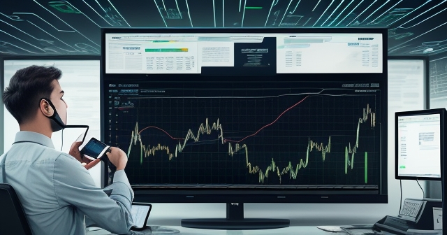 外匯交易概念示意圖，包含圖表和數據