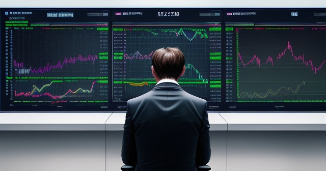 華爾街氛圍的插圖，反映AI的影響力