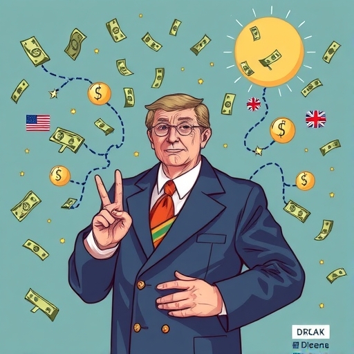 複雜的全球金融連結圖示