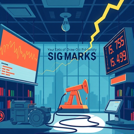 視覺隱喻代表了地緣政治緊張對原油供應的影響