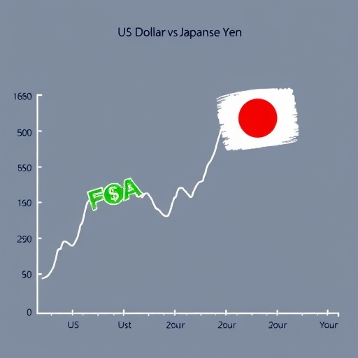 展示美元對日圓的匯率變化圖表