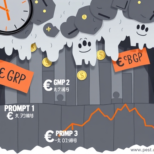 顯示英鎊下跌的波動匯率圖表。