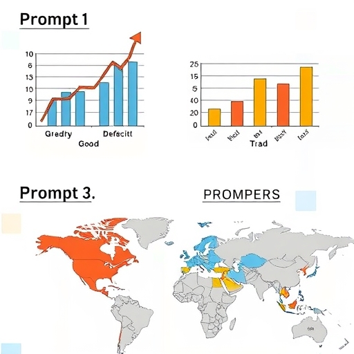 一個插圖展示好坏赤字之間的對比，在商業背景中呈現。