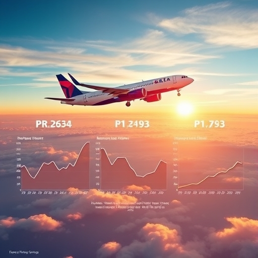 達美航空在空中翱翔的視覺表現