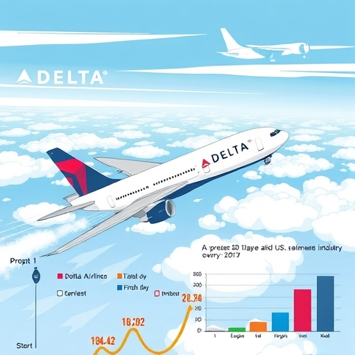 展示達美航空的數據圖表,顯示其驚人的盈利增長