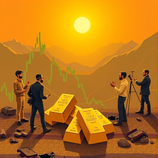 金條與金融圖表背景