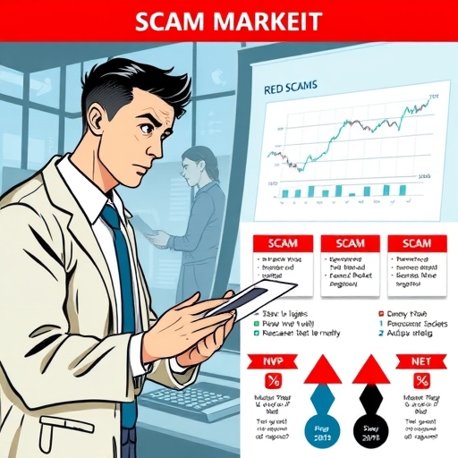 一位擔心的投資者認識到金融市場中的詐騙