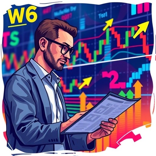 一個抽象的圖示,顯示經濟指標影響外匯交易的概念