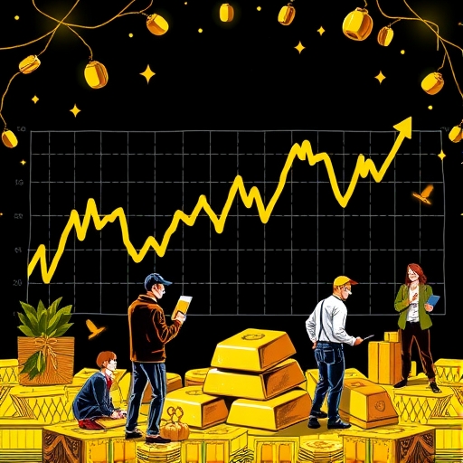 一群投資人在仔細檢視黃金趨勢。