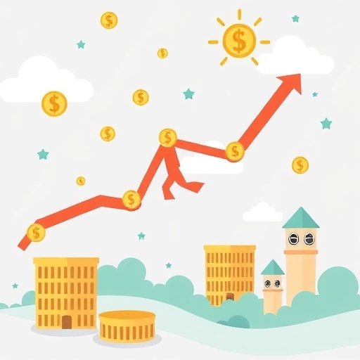 呈現多種貨幣符號和匯率箭頭的視覺化圖示