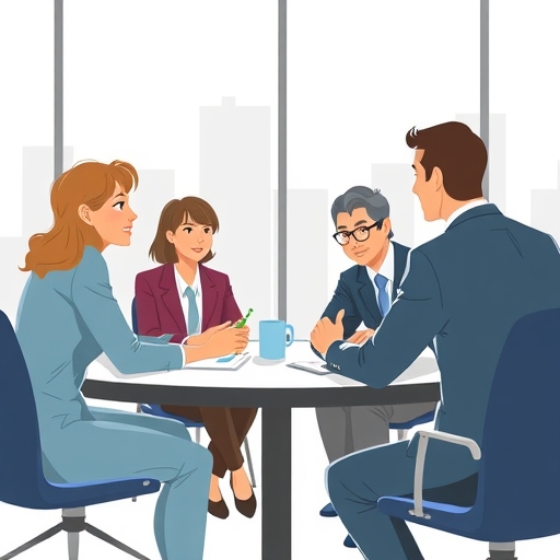 一場展示合作與創新的商業會議插圖