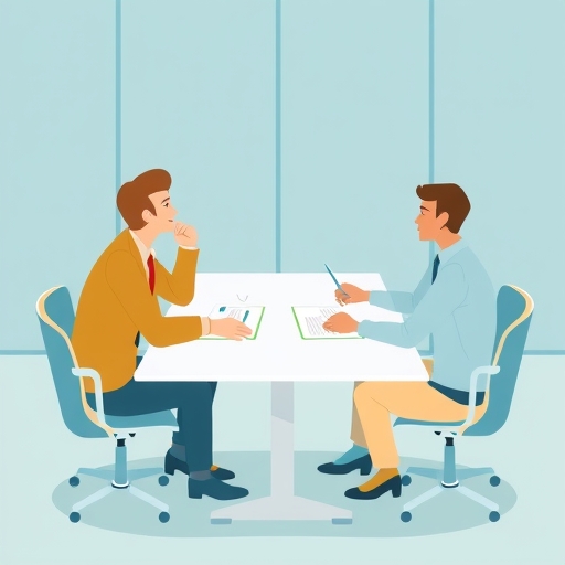 抽象風格的商業會議與創新概念插圖